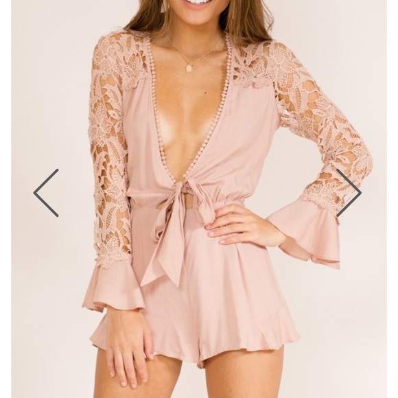 Sabo Skirt Dresses & Skirts - Showpo long sleeve lace front tie Romper